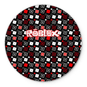 Коврик круглый с принтом Roblox в Петрозаводске, резина и полиэстер | круглая форма, изображение наносится на всю лицевую часть | game | gamer | logo | roblox | игры | логотип | роблокс
