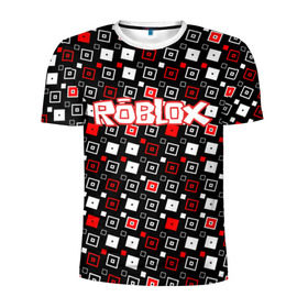 Мужская футболка 3D спортивная с принтом Roblox в Петрозаводске, 100% полиэстер с улучшенными характеристиками | приталенный силуэт, круглая горловина, широкие плечи, сужается к линии бедра | Тематика изображения на принте: game | gamer | logo | roblox | игры | логотип | роблокс