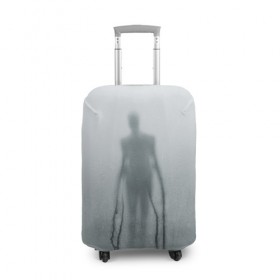 Чехол для чемодана 3D с принтом Slender в Петрозаводске, 86% полиэфир, 14% спандекс | двустороннее нанесение принта, прорези для ручек и колес | slender | slenderman | кино | слендер | слендр | слэндр | тонкий | тощий | ужасы
