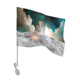 Флаг для автомобиля с принтом Elon Musk Thinker (Илон Маск) в Петрозаводске, 100% полиэстер | Размер: 30*21 см | elon musk | space | space x | tesla | дым | илон маск | инопланетяне | космос | личность | мыслитель | облака | планета | ракета | спейс | тесла | философ | шаттл