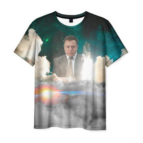 Мужская футболка 3D с принтом Elon Musk Thinker (Илон Маск) в Петрозаводске, 100% полиэфир | прямой крой, круглый вырез горловины, длина до линии бедер | elon musk | space | space x | tesla | дым | илон маск | инопланетяне | космос | личность | мыслитель | облака | планета | ракета | спейс | тесла | философ | шаттл