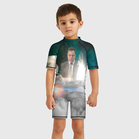 Детский купальный костюм 3D с принтом Elon Musk Thinker (Илон Маск) в Петрозаводске, Полиэстер 85%, Спандекс 15% | застежка на молнии на спине | elon musk | space | space x | tesla | дым | илон маск | инопланетяне | космос | личность | мыслитель | облака | планета | ракета | спейс | тесла | философ | шаттл