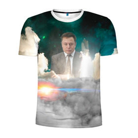 Мужская футболка 3D спортивная с принтом Elon Musk Thinker (Илон Маск) в Петрозаводске, 100% полиэстер с улучшенными характеристиками | приталенный силуэт, круглая горловина, широкие плечи, сужается к линии бедра | Тематика изображения на принте: elon musk | space | space x | tesla | дым | илон маск | инопланетяне | космос | личность | мыслитель | облака | планета | ракета | спейс | тесла | философ | шаттл