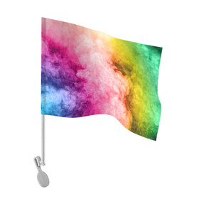 Флаг для автомобиля с принтом Радужный дым в Петрозаводске, 100% полиэстер | Размер: 30*21 см | holi | праздник красок | радуга | радужный дым | холи | цвета радуги | яркий