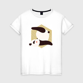 Женская футболка хлопок с принтом Панда Йога в Петрозаводске, 100% хлопок | прямой крой, круглый вырез горловины, длина до линии бедер, слегка спущенное плечо | panda | yoga | йога | панда | панды | фитнес