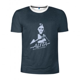 Мужская футболка 3D спортивная с принтом Alita: Battle Angel в Петрозаводске, 100% полиэстер с улучшенными характеристиками | приталенный силуэт, круглая горловина, широкие плечи, сужается к линии бедра | Тематика изображения на принте: 