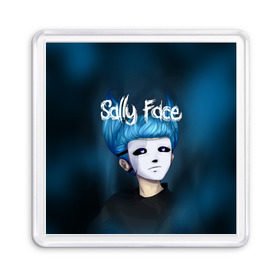 Магнит 55*55 с принтом SALLY FACE в Петрозаводске, Пластик | Размер: 65*65 мм; Размер печати: 55*55 мм | blue | face | fisher | game | games | gizmo | hair | larry | mask | sally | волосы | гизмо | голубые | игра | игры | ларри | маска | протез | сали | салли | синие | синий | триллер | ужасы | фейс | фишер | фэйс | хоррор