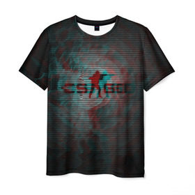 Мужская футболка 3D с принтом Counter Strike в Петрозаводске, 100% полиэфир | прямой крой, круглый вырез горловины, длина до линии бедер | 3d | counter strike | игра | лого | логотип | надпись | огонь | пламя | полосы | стрелялка