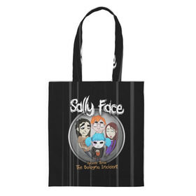 Шоппер 3D с принтом Sally Face Episode Three в Петрозаводске, 100% полиэстер | Плотность: 200 г/м2; Размер: 34×35 см; Высота лямок: 30 см | blue | face | fisher | game | games | gizmo | hair | larry | mask | sally | волосы | гизмо | голубые | игра | игры | ларри | маска | протез | сали | салли | синие | синий | триллер | ужасы | фейс | фишер | фэйс | хоррор