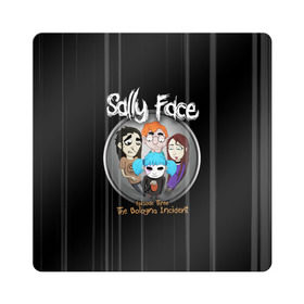 Магнит виниловый Квадрат с принтом Sally Face Episode Three в Петрозаводске, полимерный материал с магнитным слоем | размер 9*9 см, закругленные углы | blue | face | fisher | game | games | gizmo | hair | larry | mask | sally | волосы | гизмо | голубые | игра | игры | ларри | маска | протез | сали | салли | синие | синий | триллер | ужасы | фейс | фишер | фэйс | хоррор