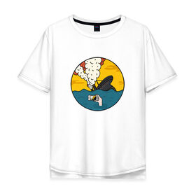Мужская футболка хлопок Oversize с принтом Social Catastrophe в Петрозаводске, 100% хлопок | свободный крой, круглый ворот, “спинка” длиннее передней части | айфон | инстаграм | катастрофа | общение | социальная сеть | социум | съемка | титаник | фото
