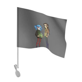 Флаг для автомобиля с принтом Sally Face в Петрозаводске, 100% полиэстер | Размер: 30*21 см | blue | diane | face | fisher | gizmo | henry | johnson | killer | larry | sally | генри | гизмо | джонсон | диана | ларри | лицо | салли | фейс | фишер