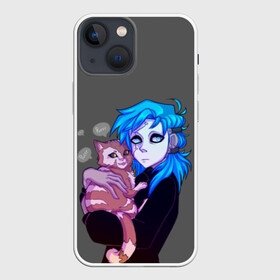 Чехол для iPhone 13 mini с принтом Sally and Gizmo в Петрозаводске,  |  | blue | diane | face | fisher | gizmo | henry | johnson | killer | larry | sally | генри | гизмо | джонсон | диана | ларри | лицо | салли | фейс | фишер