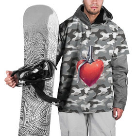Накидка на куртку 3D с принтом Граната в виде сердца в Петрозаводске, 100% полиэстер |  | 