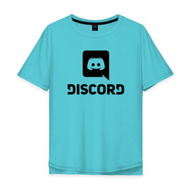 Мужская футболка хлопок Oversize с принтом DISCORD в Петрозаводске, 100% хлопок | свободный крой, круглый ворот, “спинка” длиннее передней части | дискорд | игры | скайп