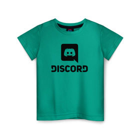 Детская футболка хлопок с принтом DISCORD в Петрозаводске, 100% хлопок | круглый вырез горловины, полуприлегающий силуэт, длина до линии бедер | Тематика изображения на принте: дискорд | игры | скайп