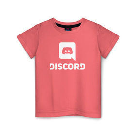 Детская футболка хлопок с принтом Discord в Петрозаводске, 100% хлопок | круглый вырез горловины, полуприлегающий силуэт, длина до линии бедер | voip | дискорд | игры | мессенджер | связь | скайп