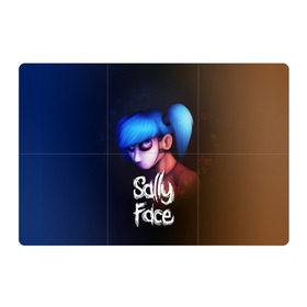 Магнитный плакат 3Х2 с принтом SALLY FACE в Петрозаводске, Полимерный материал с магнитным слоем | 6 деталей размером 9*9 см | Тематика изображения на принте: blue | face | fisher | game | games | gizmo | hair | larry | mask | sally | волосы | гизмо | голубые | игра | игры | ларри | маска | протез | сали | салли | синие | синий | триллер | ужасы | фейс | фишер | фэйс | хоррор