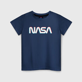 Детская футболка хлопок с принтом NASA GLITCH в Петрозаводске, 100% хлопок | круглый вырез горловины, полуприлегающий силуэт, длина до линии бедер | Тематика изображения на принте: galaxy | nasa | space | space company | star | астрономия | галактика | звезды | космическая компания | космос | наса