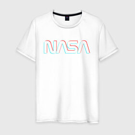 Мужская футболка хлопок с принтом NASA GLITCH в Петрозаводске, 100% хлопок | прямой крой, круглый вырез горловины, длина до линии бедер, слегка спущенное плечо. | galaxy | nasa | space | space company | star | астрономия | галактика | звезды | космическая компания | космос | наса