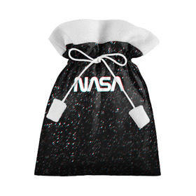 Подарочный 3D мешок с принтом NASA GLITCH SPACE в Петрозаводске, 100% полиэстер | Размер: 29*39 см | Тематика изображения на принте: galaxy | nasa | space | space company | star | астрономия | галактика | звезды | космическая компания | космос | наса