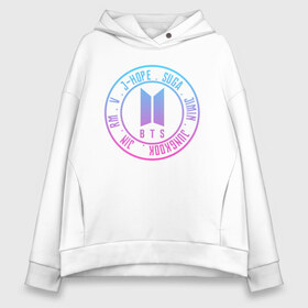 Женское худи Oversize хлопок с принтом BTS LOVE YOURSELF в Петрозаводске, френч-терри — 70% хлопок, 30% полиэстер. Мягкий теплый начес внутри —100% хлопок | боковые карманы, эластичные манжеты и нижняя кромка, капюшон на магнитной кнопке | bangtan boys | bt21 | bts | bts army | bts stickers | j hope | jimin | jin | jungkook | k pop | rap monster | rapmon | suga | v | бтс | корея | стикеры bts