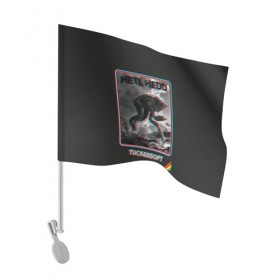 Флаг для автомобиля с принтом Bandersnatch в Петрозаводске, 100% полиэстер | Размер: 30*21 см | bandersnatch | black mirror | glitch | netflix | tuckersoft | бандерснейч | брандашмыг | глитч | нетфликс | помехи | такерсофт | черное зеркало