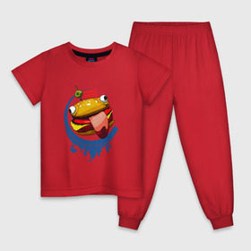 Детская пижама хлопок с принтом Fortnite Burger в Петрозаводске, 100% хлопок |  брюки и футболка прямого кроя, без карманов, на брюках мягкая резинка на поясе и по низу штанин
 | Тематика изображения на принте: 