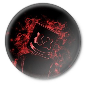 Значок с принтом Marshmello в Петрозаводске,  металл | круглая форма, металлическая застежка в виде булавки | marshmello | диджей | клуб | клубная музыка | маршмеллоу | маршмэлло | маршмэллоу | музыка | электронная