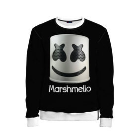 Детский свитшот 3D с принтом Marshmello в Петрозаводске, 100% полиэстер | свободная посадка, прямой крой, мягкая тканевая резинка на рукавах и понизу свитшота | marshmello | диджей | клуб | клубная музыка | маршмеллоу | маршмэлло | маршмэллоу | музыка | электронная