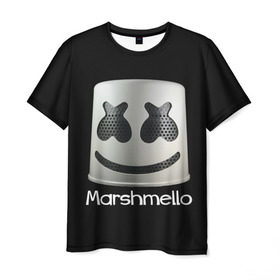 Мужская футболка 3D с принтом Marshmello в Петрозаводске, 100% полиэфир | прямой крой, круглый вырез горловины, длина до линии бедер | Тематика изображения на принте: marshmello | диджей | клуб | клубная музыка | маршмеллоу | маршмэлло | маршмэллоу | музыка | электронная