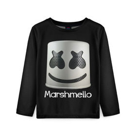 Детский лонгслив 3D с принтом Marshmello в Петрозаводске, 100% полиэстер | длинные рукава, круглый вырез горловины, полуприлегающий силуэт
 | marshmello | диджей | клуб | клубная музыка | маршмеллоу | маршмэлло | маршмэллоу | музыка | электронная