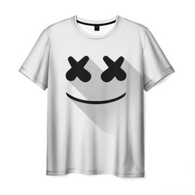 Мужская футболка 3D с принтом Marshmello в Петрозаводске, 100% полиэфир | прямой крой, круглый вырез горловины, длина до линии бедер | Тематика изображения на принте: marshmello | диджей | клуб | клубная музыка | маршмеллоу | маршмэлло | маршмэллоу | музыка | электронная