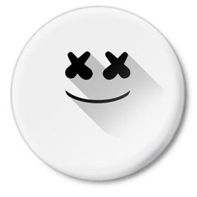 Значок с принтом Marshmello в Петрозаводске,  металл | круглая форма, металлическая застежка в виде булавки | marshmello | диджей | клуб | клубная музыка | маршмеллоу | маршмэлло | маршмэллоу | музыка | электронная
