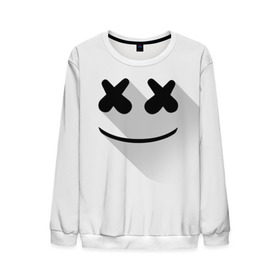 Мужской свитшот 3D с принтом Marshmello в Петрозаводске, 100% полиэстер с мягким внутренним слоем | круглый вырез горловины, мягкая резинка на манжетах и поясе, свободная посадка по фигуре | marshmello | диджей | клуб | клубная музыка | маршмеллоу | маршмэлло | маршмэллоу | музыка | электронная