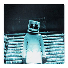 Магнитный плакат 3Х3 с принтом Marshmello в Петрозаводске, Полимерный материал с магнитным слоем | 9 деталей размером 9*9 см | marshmello | диджей | клуб | клубная музыка | маршмеллоу | маршмэлло | маршмэллоу | музыка | электронная