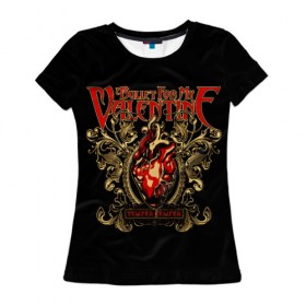 Женская футболка 3D с принтом Bullet For My Valentine в Петрозаводске, 100% полиэфир ( синтетическое хлопкоподобное полотно) | прямой крой, круглый вырез горловины, длина до линии бедер | Тематика изображения на принте: bfmv | bullet for my valentine | metal | rock | группы | метал | музыка | рок | трэш