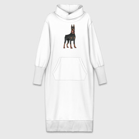 Платье удлиненное хлопок с принтом Доберман в Петрозаводске,  |  | doberman | dobermann | dog | доберман | собака | собаки
