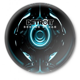 Значок с принтом Detroit become human в Петрозаводске,  металл | круглая форма, металлическая застежка в виде булавки | 2038 | become | connor | dbh | human | kara | андроид | девиант | детройт | кара | квест | коннор | маркус