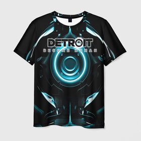 Мужская футболка 3D с принтом Detroit become human в Петрозаводске, 100% полиэфир | прямой крой, круглый вырез горловины, длина до линии бедер | 2038 | become | connor | dbh | human | kara | андроид | девиант | детройт | кара | квест | коннор | маркус