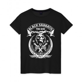 Женская футболка хлопок с принтом Black Sabbath в Петрозаводске, 100% хлопок | прямой крой, круглый вырез горловины, длина до линии бедер, слегка спущенное плечо | black sabbath | hard rock | heavy metal | блэк сабат | группы | метал | музыка | оззи осборн | рок | хард рок | хэви метал