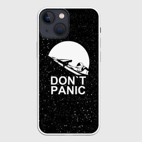 Чехол для iPhone 13 mini с принтом DON T PANIC в Петрозаводске,  |  | don t panic | elon mask | galaxy | nasa | space x | stars | галактика | звезды | знаменитости | илон маск | космос | не паникуйте