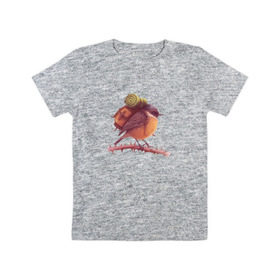 Детская футболка хлопок с принтом Воробей Турист в Петрозаводске, 100% хлопок | круглый вырез горловины, полуприлегающий силуэт, длина до линии бедер | палатка | птенец | птица | птичка | путешествие | рюкзак | туризм