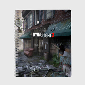 Тетрадь с принтом DyingLight2 в Петрозаводске, 100% бумага | 48 листов, плотность листов — 60 г/м2, плотность картонной обложки — 250 г/м2. Листы скреплены сбоку удобной пружинной спиралью. Уголки страниц и обложки скругленные. Цвет линий — светло-серый
 | baggie | dying light | game | good night good luck | survival horror | techland | the following | zombie | багги | зараженные | зомби | игры