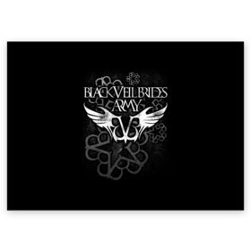 Поздравительная открытка с принтом Black Veil Brides в Петрозаводске, 100% бумага | плотность бумаги 280 г/м2, матовая, на обратной стороне линовка и место для марки
 | black veil brides | heavy matal | metal | post hardcore | группы | метал | музыка | рок | хэви метал | эмо