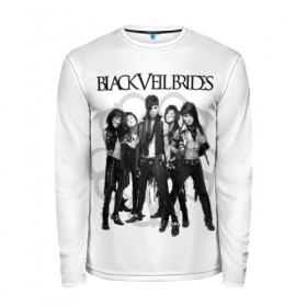 Мужской лонгслив 3D с принтом Black Veil Brides в Петрозаводске, 100% полиэстер | длинные рукава, круглый вырез горловины, полуприлегающий силуэт | 