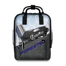 Женский рюкзак 3D с принтом Subaru Forester SF5 в Петрозаводске, 100% полиэстер | лямки с регулируемой длиной, сверху ручки, чтобы рюкзак нести как сумку. Основное отделение закрывается на молнию, как и внешний карман. Внутри два дополнительных кармана, один из которых закрывается на молнию. По бокам два дополнительных кармашка, куда поместится маленькая бутылочка
 | auto | forester | jdm | sf5 | subaru | subaru forester | субару | форестер