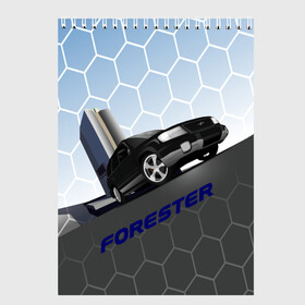 Скетчбук с принтом Subaru Forester SF5 в Петрозаводске, 100% бумага
 | 48 листов, плотность листов — 100 г/м2, плотность картонной обложки — 250 г/м2. Листы скреплены сверху удобной пружинной спиралью | auto | forester | jdm | sf5 | subaru | subaru forester | субару | форестер