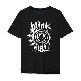 Мужская футболка хлопок Oversize с принтом Blink 182 в Петрозаводске, 100% хлопок | свободный крой, круглый ворот, “спинка” длиннее передней части | punk | группы | кролик | музыка | панк