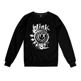 Женский свитшот хлопок с принтом Blink 182 в Петрозаводске, 100% хлопок | прямой крой, круглый вырез, на манжетах и по низу широкая трикотажная резинка  | punk | группы | кролик | музыка | панк